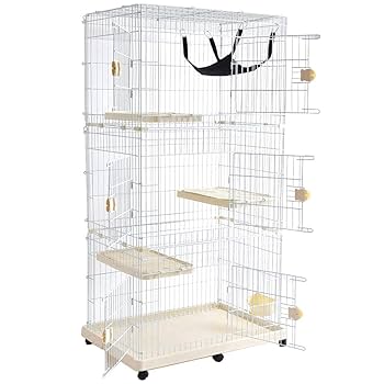 猫 ケージ 3段 ホワイト WEIMALL 猫ケージ キャットケージ ワイドトレー 3段 猫 ケージ